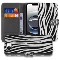 iPhone 16e | Telefoonhoesje | Met pasjeshouder | Zebra iPhone 16e | Telefoonhoesje | Met pasjeshouder | Zebra