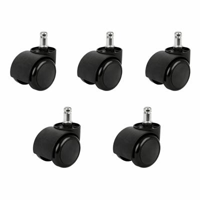 Bureaustoel wielen - 5x - 11 mm - stil en krasvrij - geschikt voor kantoor / gaming stoel