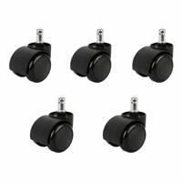 Bureaustoel wielen - 5x - 11 mm - stil en krasvrij - geschikt voor kantoor / gaming stoel