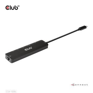 CLUB3D USB Gen1 Type-C, 6-in-1 Hub with HDMI 8K30Hz, 2xUSB Type-A, RJ45 and 2xUSB Type-C, Data and PD charging 100 watt