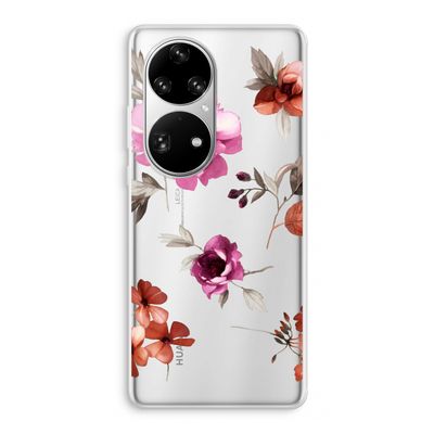 Geschilderde bloemen: Huawei P50 Pro Transparant Hoesje