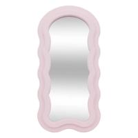 Atmosphera kinder wandspiegel - Princess - 60 x 30 cm - mdf hout/glas - roze houten rand