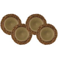 Set van 6x stuks kerstdiner onderborden rond goud 36 cm