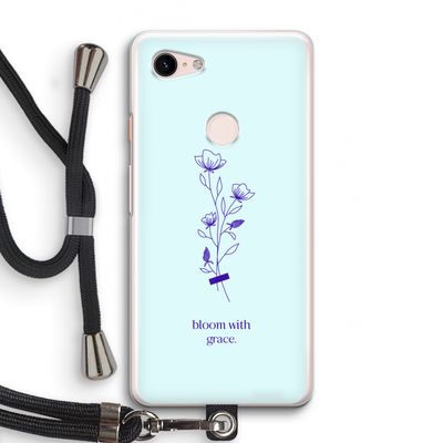 Bloom with grace: Pixel 3 Transparant Hoesje met koord