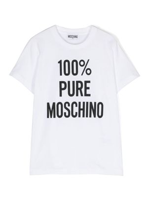 Moschino Kids t-shirt en coton à logo imprimé - Blanc