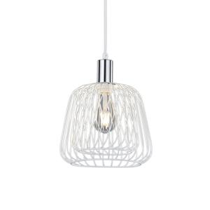 Trio Draad hanglamp Sanna wit met chroom 300900101