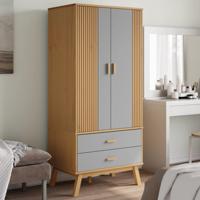Kledingkast OLDEN 76,5x53x172 cm grenenhout grijs en bruin