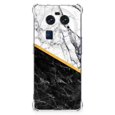 OPPO Find X6 Anti-Shock Hoesje Marmer Wit Zwart - Origineel Cadeau Man OPPO Find X6 Anti-Shock Hoesje Marmer Wit Zwart - Origineel Cadeau Man