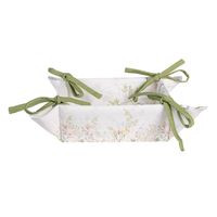 Clayre & Eef Broodmand 35x35x8 cm Wit Katoen Bloemen Wit - thumbnail