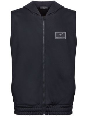 Giuseppe Zanotti gilet zippé à capuche - Noir