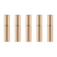 5 stuks portable mini hervulbare glas parfum fijne mist verstuivers met metallic exterieur 5ml (goud) 5 stuks portable mini hervulbare glas parfum fijne mist verstuivers met metallic exterieur 5ml (goud)