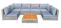 Lounge Meubels Outdoor Rattan Tuinlounge met Tafel en Kussens Vrij Combineerbaar Tuinmeubelset