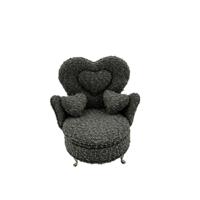 Doos-Juwelenkistje Versa Grijs Polyester Metaal Spiegel Hout MDF 12 x 19 x 18 cm Leunstoel