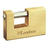 Masterlock 85mm wide x 18mm thick - 30mm hardened steel shackle, 12mm diam. - hor - 608EURD