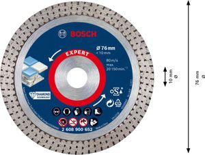 Bosch 2 608 900 652 slijp-& schuurbenodigdheid voor rotatiegereedschap Tile, Keramisch, Steen Doorslijpschijf