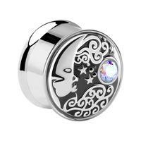 Tunnel met Moon Design Chirurgisch staal 316L Tunnels & Plugs