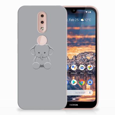Nokia 4.2 Telefoonhoesje met Naam Grijs Baby Olifant Nokia 4.2 Telefoonhoesje met Naam Grijs Baby Olifant