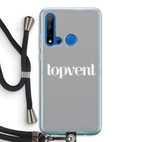 Topvent Grijs Wit: Huawei P20 Lite (2019) Transparant Hoesje met koord