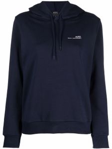 A.P.C. hoodie à lien de resserrage - Bleu