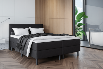 2dekans Boxspring Basic 200 x 220 Zwart - (Schade aan beide boxen + Niet meer in originele verpakking)