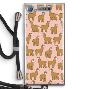 Alpacas: Sony Xperia XZ1 Transparant Hoesje met koord
