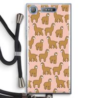 Alpacas: Sony Xperia XZ1 Transparant Hoesje met koord