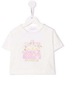 Monnalisa t-shirt à logo imprimé - Blanc