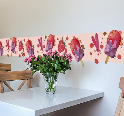 Muursticker sierrand ijsjes aquarel
