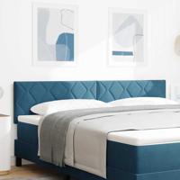 Hoofdbord Wandgemonteerd Geometrisch Donkerblauw 180 cm Fluweel