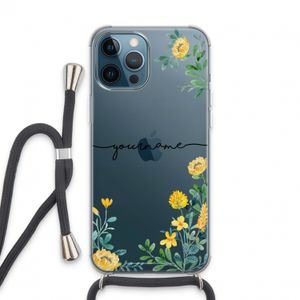Gele bloemen: iPhone 13 Pro Max Transparant Hoesje met koord