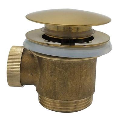 Losse clickwaste 11/2" compleet tbv vrijstaande baden, geborsteld messing