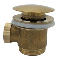 Losse clickwaste 11/2" compleet tbv vrijstaande baden, geborsteld messing - thumbnail