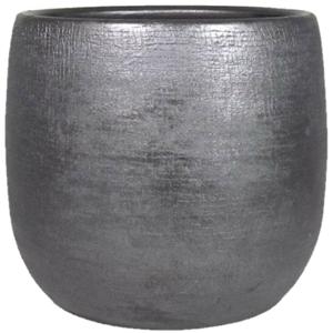 Floran Plantenpot Mira - keramiek - zwart - 18 x 16 cm - bloempot