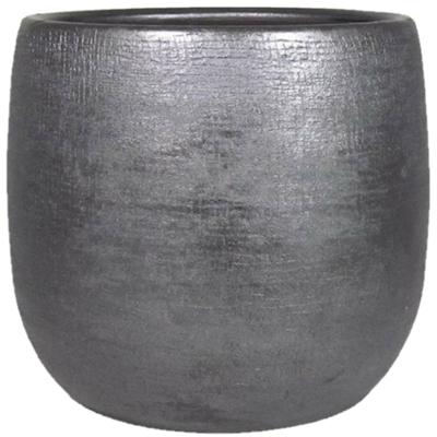 Floran Plantenpot Mira - keramiek - zwart - 18 x 16 cm - bloempot