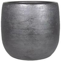 Floran Plantenpot Mira - keramiek - zwart - 18 x 16 cm - bloempot Floran Plantenpot Mira - keramiek - zwart - 18 x 16 cm - bloempot