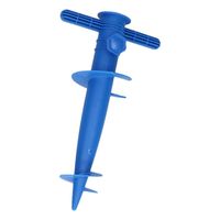 Blauwe strand parasolhouder / parasolboor/ parasolharing  30 cm   -