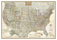 Wandkaart USA - Verenigde Staten Antiek, 111 x 77 cm | National Geographic - thumbnail