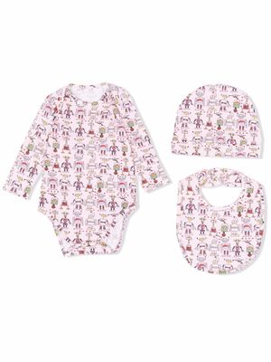Marni Kids body à imprimé monogrammé - Rose
