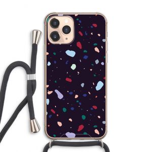Dark Rounded Terrazzo: iPhone 11 Pro Max Transparant Hoesje met koord