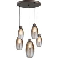 Masterlight Vide hanglampOlive met 5 glazen - cacao - Ø50cm - 2432-15-50-5-02-221