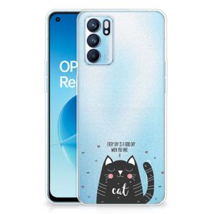 OPPO Reno 6 5G Telefoonhoesje met Naam Cat Good Day