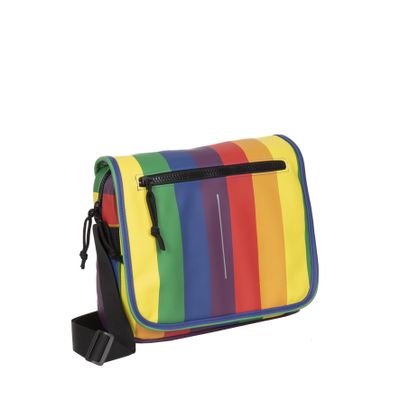 New Rebels Mart Bronx Regenboog 8L A4 Schoudertas met Flapover Waterafstotend