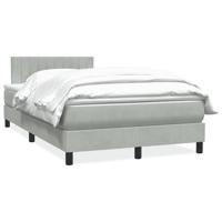Boxspring met matras fluweel lichtgrijs 120x210 cm