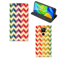 Xiaomi Redmi Note 9 Hoesje met Magneet Zigzag Multi Color