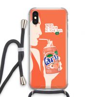Peach please!: iPhone X Transparant Hoesje met koord