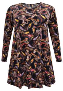 Yoek Tuniek wide bottom PAISLEY | Zwart | Maat 42/44
