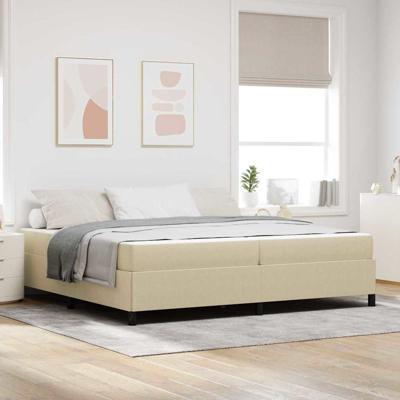 Bedframe Lichtgroen Grijs 200 x 200 cm Katoenen stof