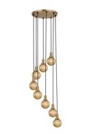 Juliet Amber glazen hanglamp 8 stuks swirl