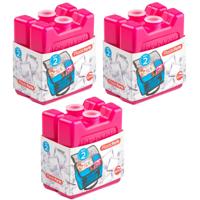 Plasticforte kleine koelelementen - 6x stuks - 100 grams - 7 x 8 cm - roze - plastic