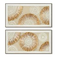 Canvas Home ESPRIT Beige Natuurlijk Boho 122 x 4,5 x 62 cm (2 Stuks)